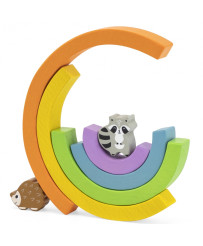 VIGA Wooden Rainbow Puzzle Blocks Creative Montessori