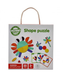WOOPIE GREEN Wooden Montessori Puzzle 40 Patterns to Recreate 55 pcs. FSC certified