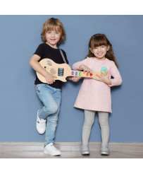 CLASSIC WORLD koka elektriskā ģitāra ar gaismu bērniem