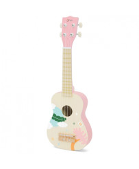 CLASSIC WORLD Drewniane Ukulele Gitara dla Dzieci Różowa