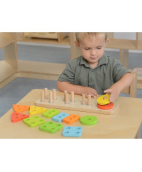 Drewniany Sorter Kształtów Kolorowe Klocki Masterkidz Montessori