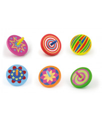 VIGA Colorful wooden spinning top 1 pc