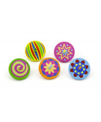 VIGA Colorful wooden spinning top 1 pc