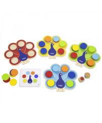 VIGA Wooden Game Match Colors Peacock Tail Montessori Cards