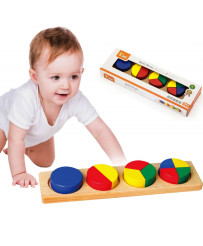 Wooden Puzzle Viga Mathematical Blocks Fractions 11 Montessori Elements