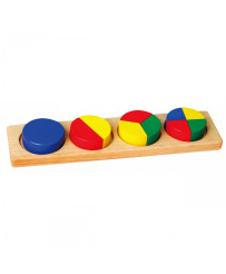 Wooden Puzzle Viga Mathematical Blocks Fractions 11 Montessori Elements