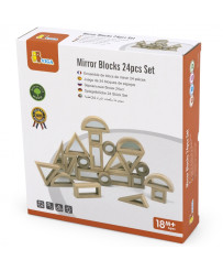 VIGA Wooden Mirror Blocks puzle 24 gab