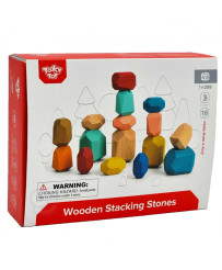 TOOKY TOY Wooden Blocks Balancing Pebbles Montessori Educational 16 pcs. FSC certified