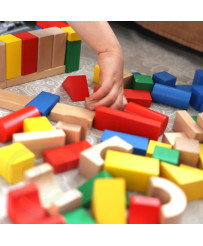 TOOKY TOY Wooden Colorful Blocks for Assembling Montessori Figures