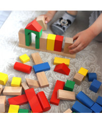 TOOKY TOY Wooden Colorful Blocks for Assembling Montessori Figures