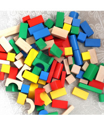 TOOKY TOY Wooden Colorful Blocks for Assembling Montessori Figures