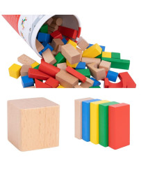 TOOKY TOY Wooden Colorful Blocks for Assembling Montessori Figures