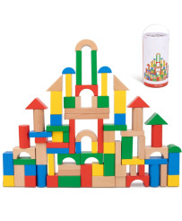 TOOKY TOY Wooden Colorful Blocks for Assembling Montessori Figures