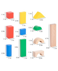 TOOKY TOY Wooden Colorful Blocks for Assembling Montessori Figures