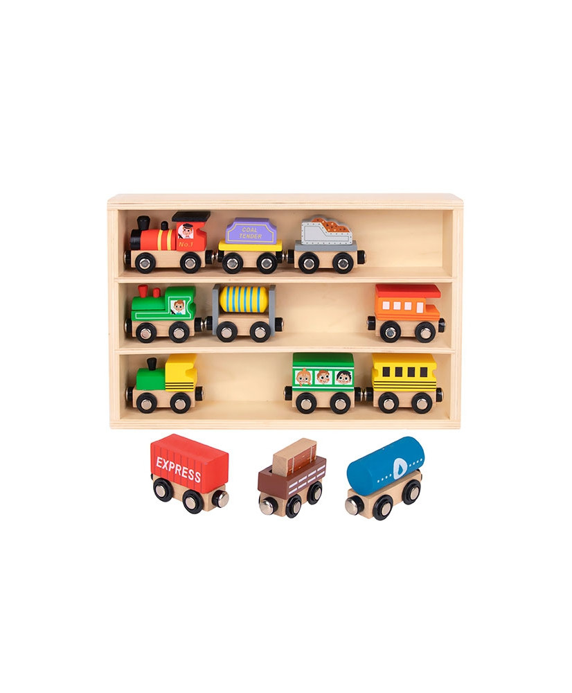 Tooky Toy Drewniane Pojazdy Wagoniki na Magnes