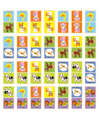 Drewniana gra Domino Farma Viga Toys 28 Montessori elementus