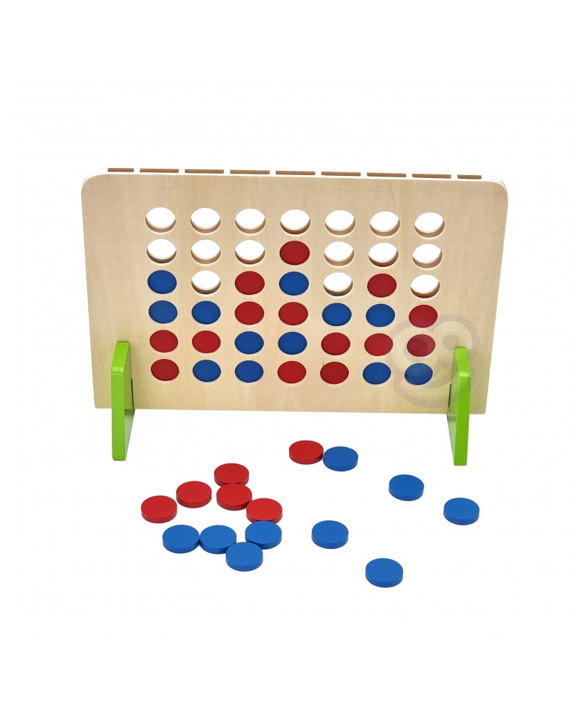TOOKY TOY Wooden Puzzle Game 4 in Line 45 gab.