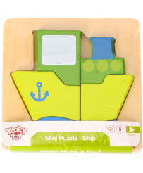 TOOKY TOY Puzzle Montessori Puzzle Thick Blocks Ship 6 pcs.