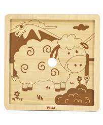 VIGA Handy Wooden Sheep Puzzle, 9 pieces