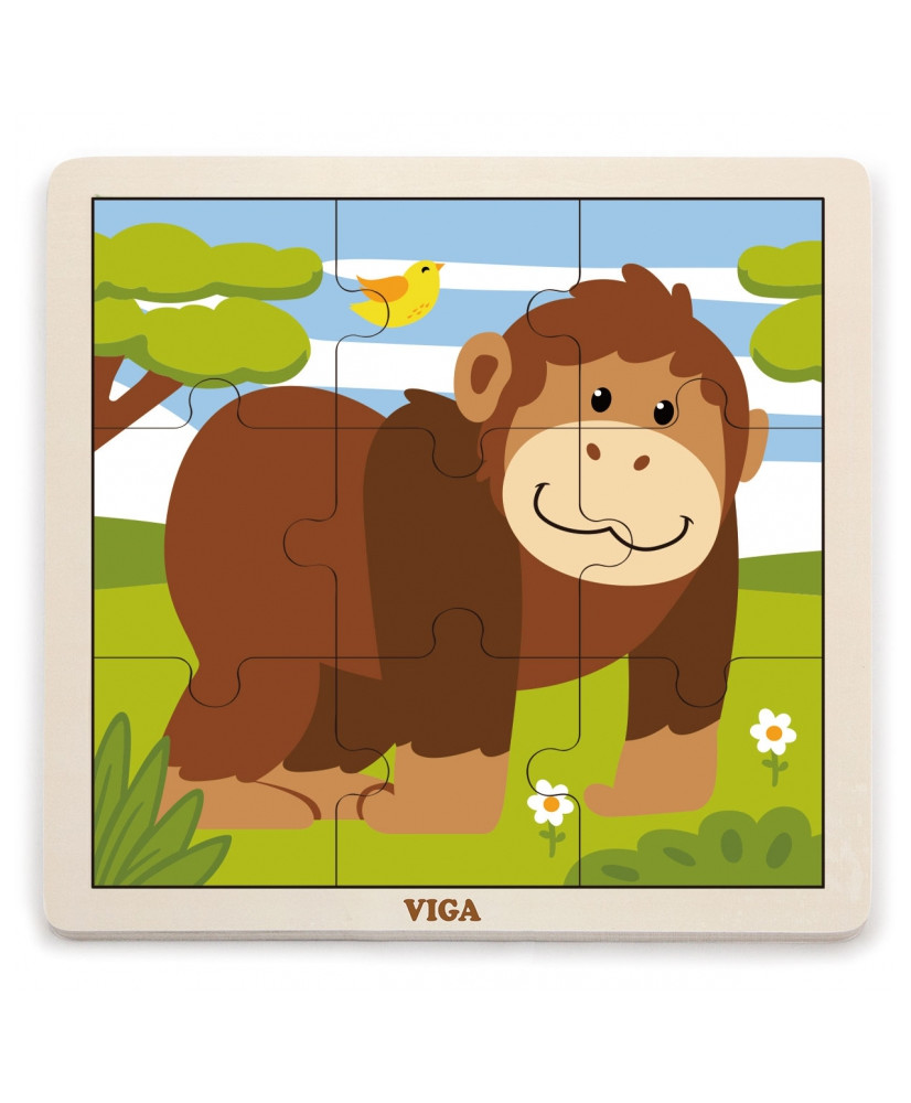 VIGA Handy Wooden Puzle Gorilla 9 gab