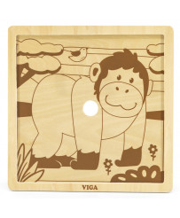 VIGA Handy Wooden Puzzle Gorilla 9 pieces