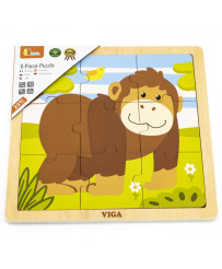 VIGA Handy Wooden Puzle Gorilla 9 gab