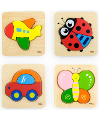 VIGA Baby's first wooden puzzle, Biedronka