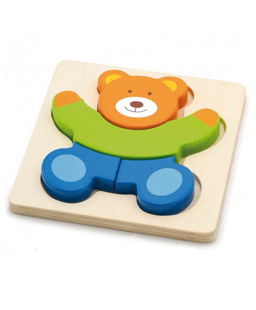 VIGA Baby pirmā koka puzle Teddy Bear