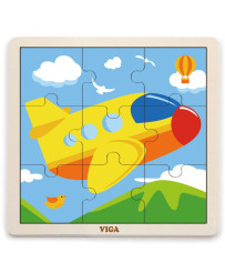 VIGA Handy koka lidmašīnas puzle, 9 gab