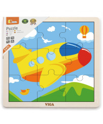 VIGA Handy koka lidmašīnas puzle, 9 gab