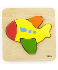 VIGA Pierwsze drewniane Puzzle maluszka Samolot