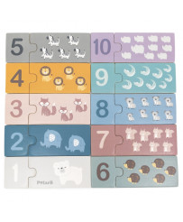 VIGA PolarB Drewniane Puzzle Numeryczne Cyferki Montessori