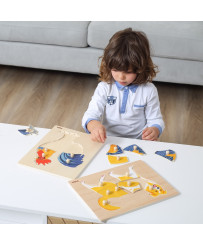 VIGA koka puzle Montessori Rooster ar tapām