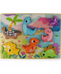 Tooky Toy Wooden Puzzle Montessori Animals Dinosaurs Match Shapes