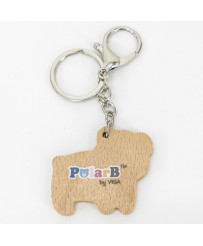 Viga PolarB Wooden Keychain White Teddy Bear Keychain