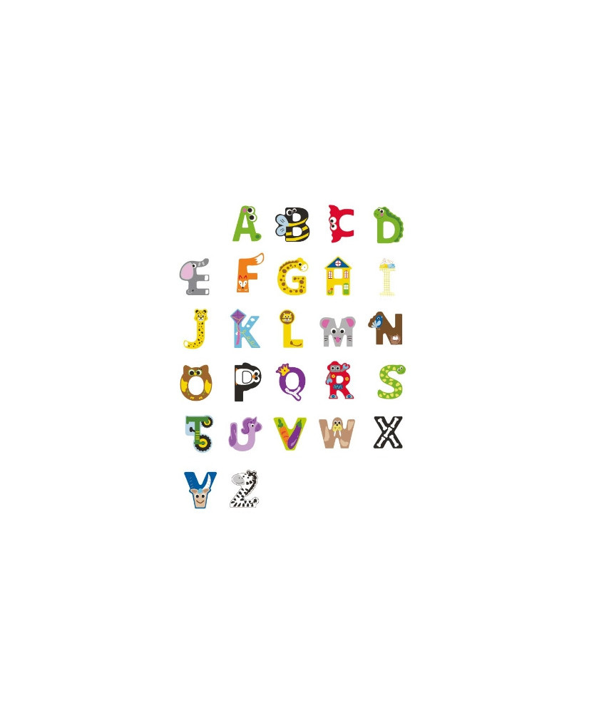 CLASSIC WORLD Wooden Alphabet ZOO Lauku burtu komplekts 26 gab.