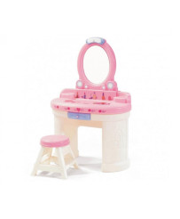 STEP2 Toaletka dla Dziewczynki z Lustrem z Oświetleniem Biało-różowa