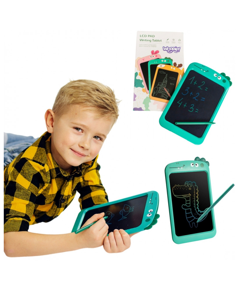 WOOPIE Tablet Graficzny 10.5" Dinozaur dla Dzieci do Rysowania Znikopis + Rysik