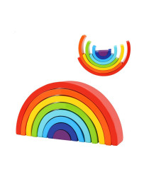 TOOKY TOY Wooden Rainbow Puzzle Building Blocks Creative Montessori FSC Certificate