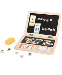 TOOKY TOY Wooden Laptop Puzzle Montessori Puzzle Learning Letters Writing Dry-erase Board 58 pcs.
