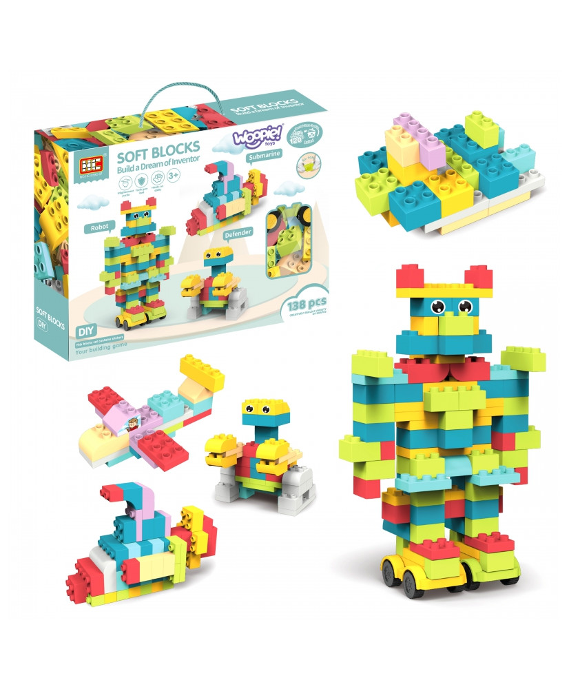 WOOPIE Large Educational Construction Blocks for Children 86 pcs. - Steaming at 120 degrees
