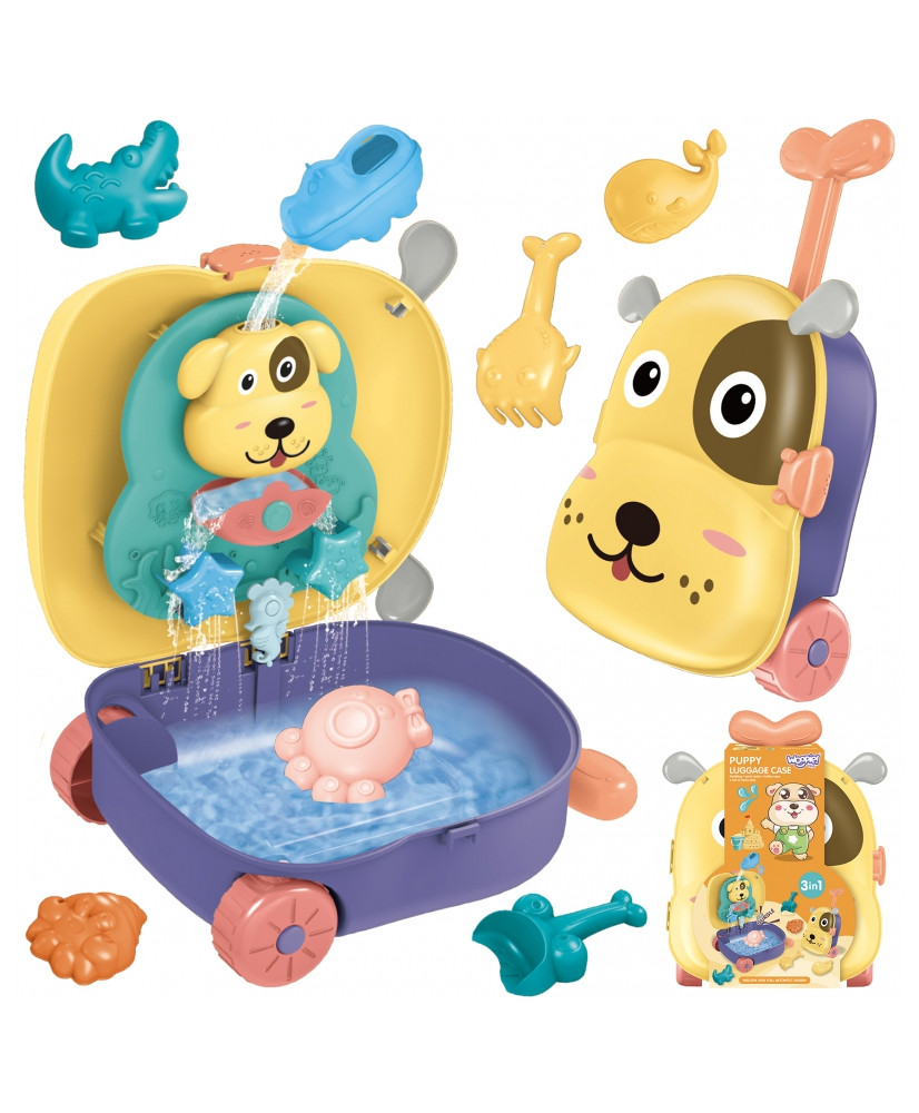 WOOPIE Sand Set 3in1 Suitcase Dog + Water Toy