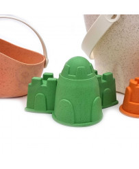 WOOPIE GREEN Sand Bucket Set Locks 8 pcs. BIODEGRADABLE ORGANIC MATERIAL