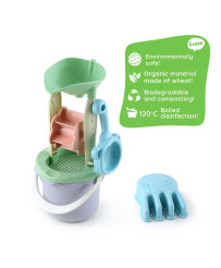WOOPIE GREEN Sand Bucket Set with Reel 9 pcs. BIODEGRADABLE ORGANIC MATERIAL