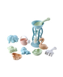 WOOPIE GREEN Sand Set with Reel and Watering Can 10 pcs. BIODEGRADABLE ORGANIC MATERIAL