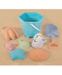 WOOPIE GREEN Sand Bucket Set 8 pcs. BIODEGRADABLE ORGANIC MATERIAL