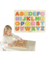 Drewniana Tabliczka Edukacyjna Masterkidz Alfabets Wielkie Literki Montessori