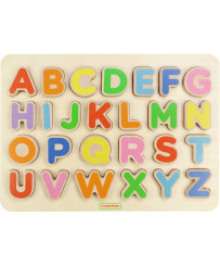 Drewniana Tabliczka Edukacyjna Masterkidz Alfabets Wielkie Literki Montessori