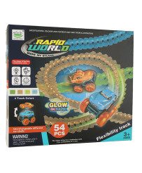 Luminous race track to assemble with car 54 pieces