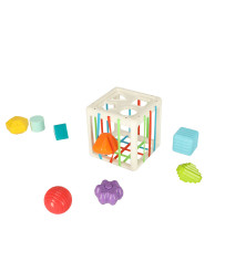Flexible cube sensory puzzle plug-in blocks square with shape sorter